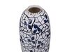 Stoneware Flower Vase 25 cm White with Navy Blue MUTILENE_810765