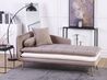 Left Hand Velvet Chaise Lounge Brown with White GONESSE_787794