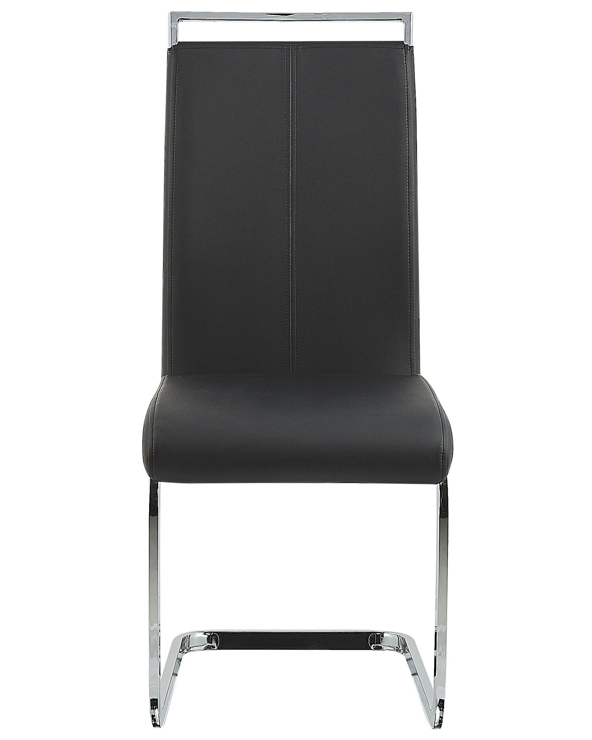 Set of 2 Faux Leather Dining Chairs Black GREEDIN Beliani.se