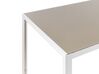 Tavolo da giardino alluminio e vetro temperato bianco e beige 160 x 90 cm CATANIA_884013