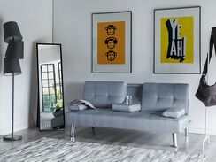 3-istuttava vuodesohva kangas vaaleanharmaa ROXEN 3-istuttava vuodesohva kangas vaaleanharmaa ROXEN