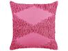 Poduszka dekoracyjna bawełniana tuftowana 45 x 45 cm różowa RHOEO_840116