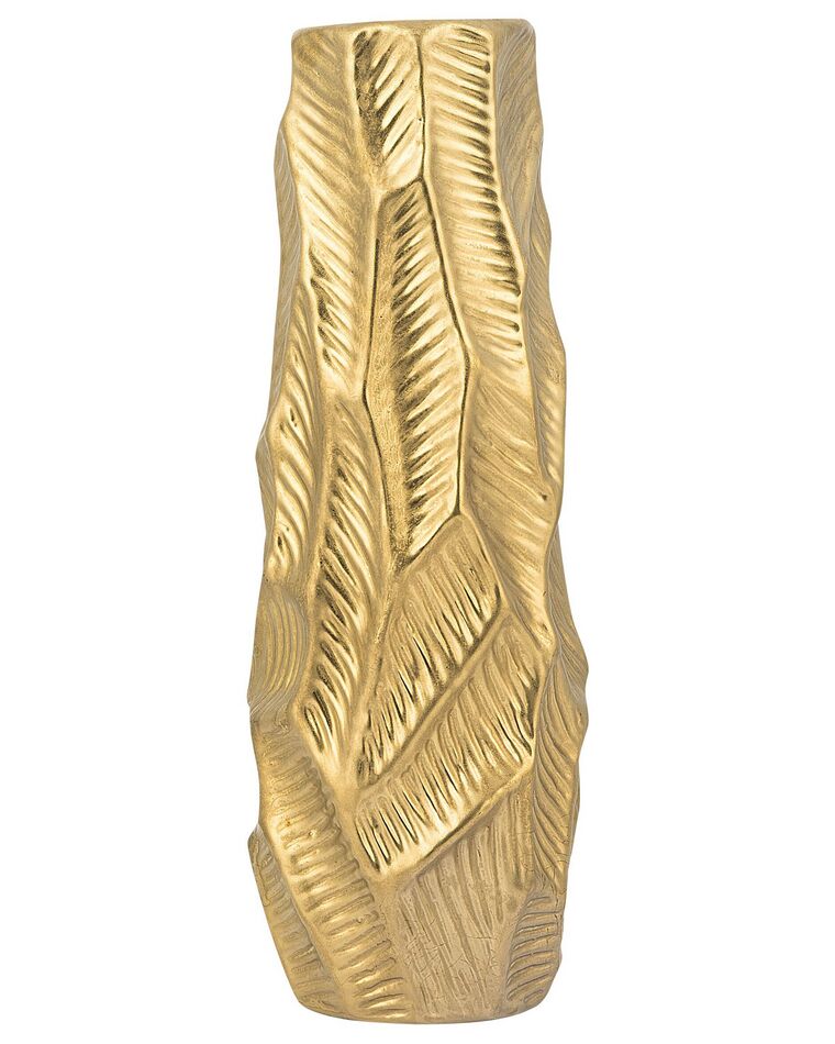 Stoneware Decorative Vase 37 cm Gold ZAFAR_734282