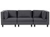 3-Seater Modular Fabric Sofa Dark Grey UNSTAD_893570