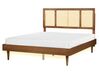 EU King Size Bed with LED Light Wood AURAY_901726