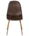 Set of 2 Faux Leather Dining Chairs Brown BRUCE_682194