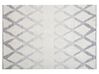 Teppich hellbeige / grau 140 x 200 cm geometrisches Muster Shaggy PENDIK_857614