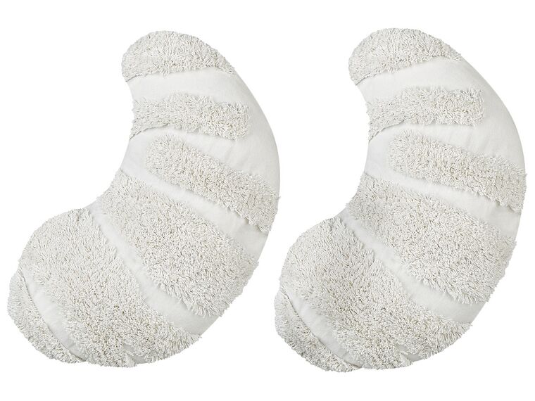 Dekokissen Croissant-Form Baumwolle weiß 40 x 25 cm 2er Set SNOWDROP_906058