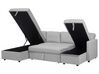 Canapé panoramique convertible 5 places en tissu gris clair KARRABO_712675