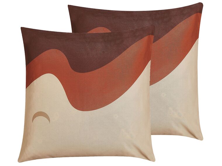 Set of 2 Cushions Abstract Print 45 x 45 cm Multicolour FESTUCA_801579