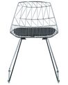 Conjunto de 2 sillas de comedor de metal plateado HARLAN_702383
