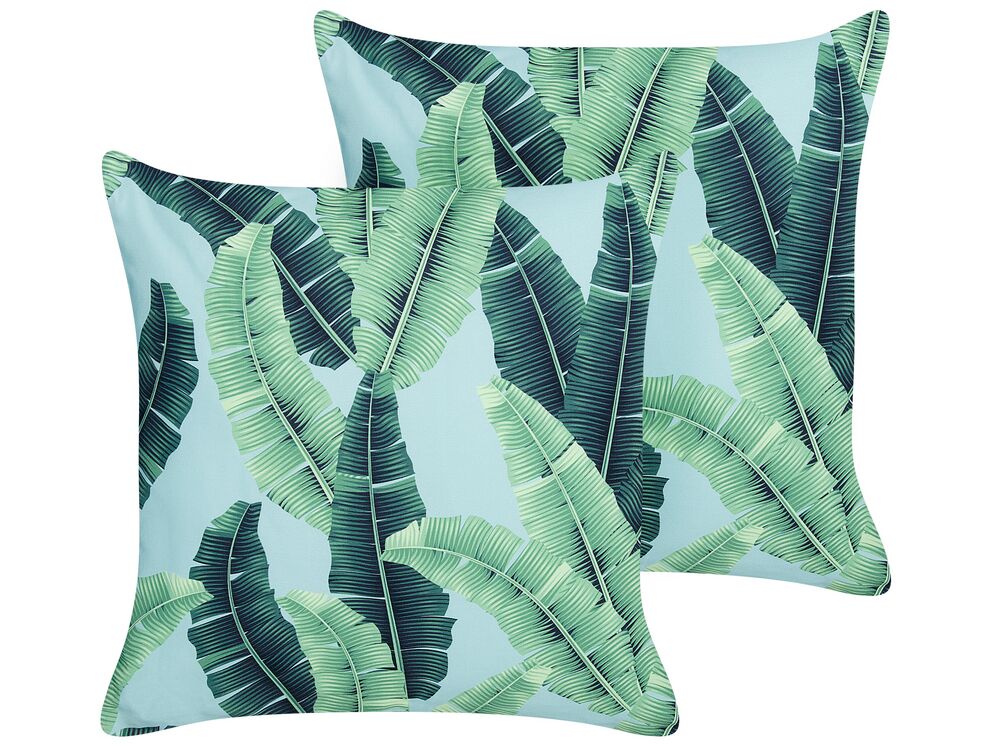 Set di cuscini per panca da giardino in tessuto con motivo a 2 foglie