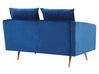2-Sitzer Sofa Samtstoff dunkelblau mit goldenen Beinen MAURA_789070