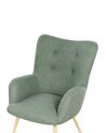 Boucle Wingback Chair with Footstool Light Green VEJLE II_901598