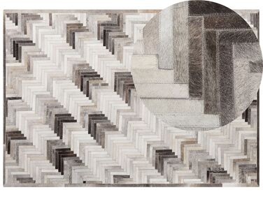 Kožený koberec 160 x 230 cm sivá/béžová ARSUZ