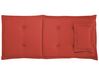 Acacia Wood Bistro Set Dark with Red Cushions AMANTEA_879838