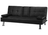 Faux Leather Sofa Bed Black ROXEN_701812