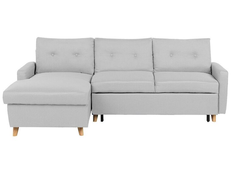 Right Hand Corner Sofa Bed with Storage Light Grey FLAKK_745731