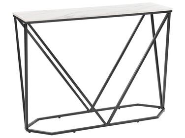 Konzolový stolík s mramorovým efektom biela/čierna HAZEN