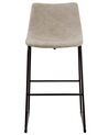 Set of 2 Fabric Bar Chairs Beige FRANKS_724940