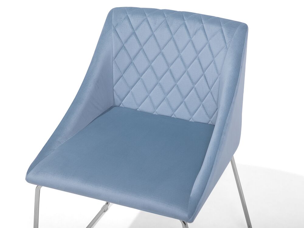 Conjunto de 2 sillas de comedor de terciopelo azul claro ARCATA