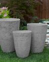 Vaso para plantas em pedra cinzenta 51 x 51 x 71 cm CAMIA_692497