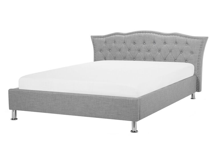 Fabric EU Double Size Bed Grey METZ_749249