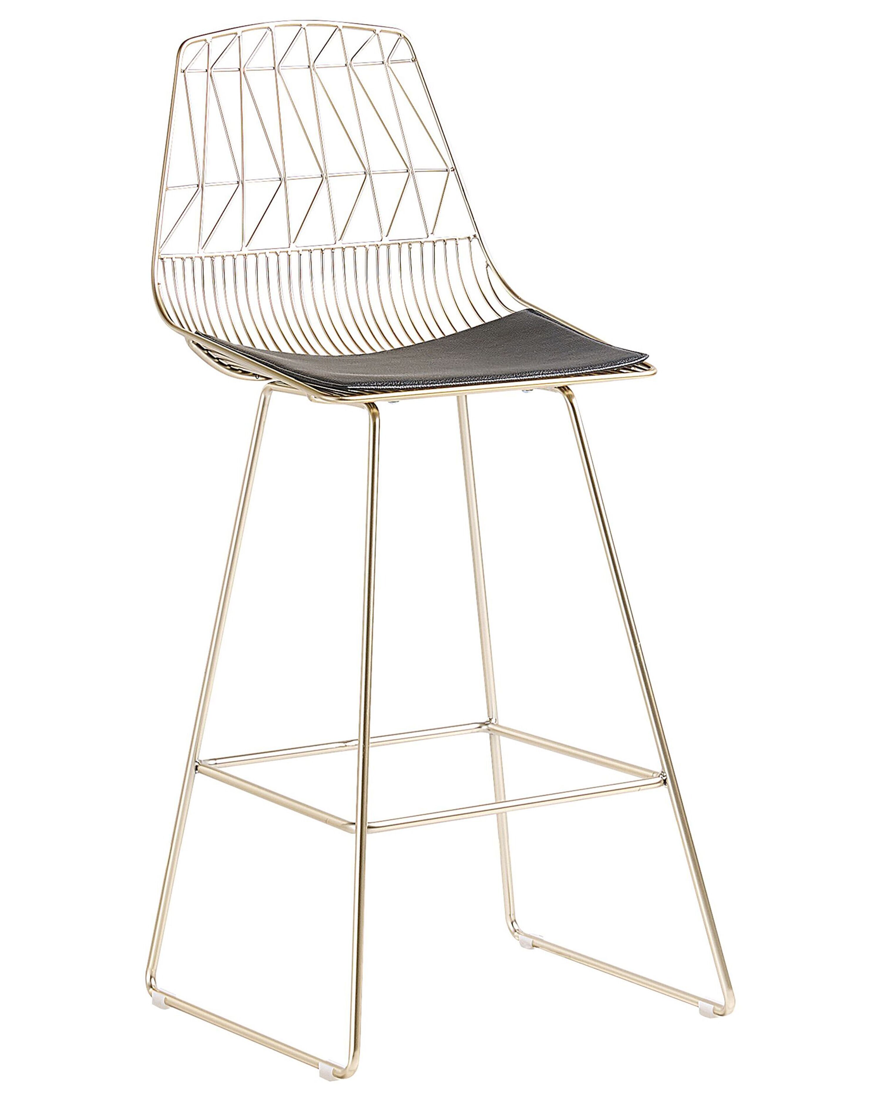 Set of 2 Metal Bar Chairs Gold PRESTON Beliani.co.uk