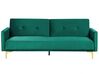 Sofa rozkładana welurowa zielona LUCAN_810462