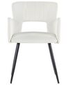 Conjunto de 2 sillas de comedor de terciopelo blanco crema/negro SANILAC_847141