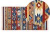Kelim Teppich Wolle mehrfarbig 80 x 150 cm geometrisches Muster Kurzflor NORAKERT_859189