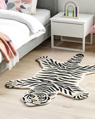 Teppe tiger 100 x 160 cm ull svart/hvit SHERE
