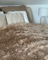 Faux Fur Bedspread 200 x 220 cm Light Brown DELICE_894471
