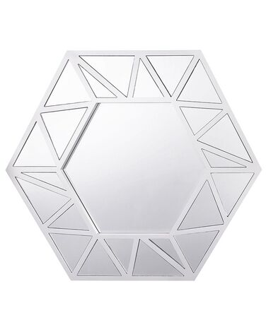 Hexagonal Wall Mirror 70 x 80 cm Silver ISIGNY
