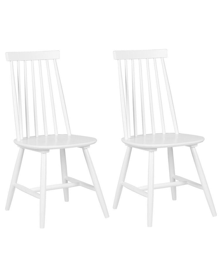 Set of 2 Wooden Dining Chairs White BURBANK_714138