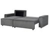 Canapé-lit d'angle à droite en velours côtelé gris graphite ABACKA_896814
