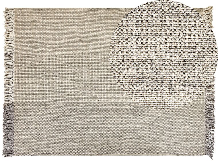 Teppich Wolle grau 160 x 230 cm Kurzflor TEKELER_847395