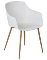 Conjunto de 2 cadeiras de jantar brancas e madeira clara FONDA II_862014