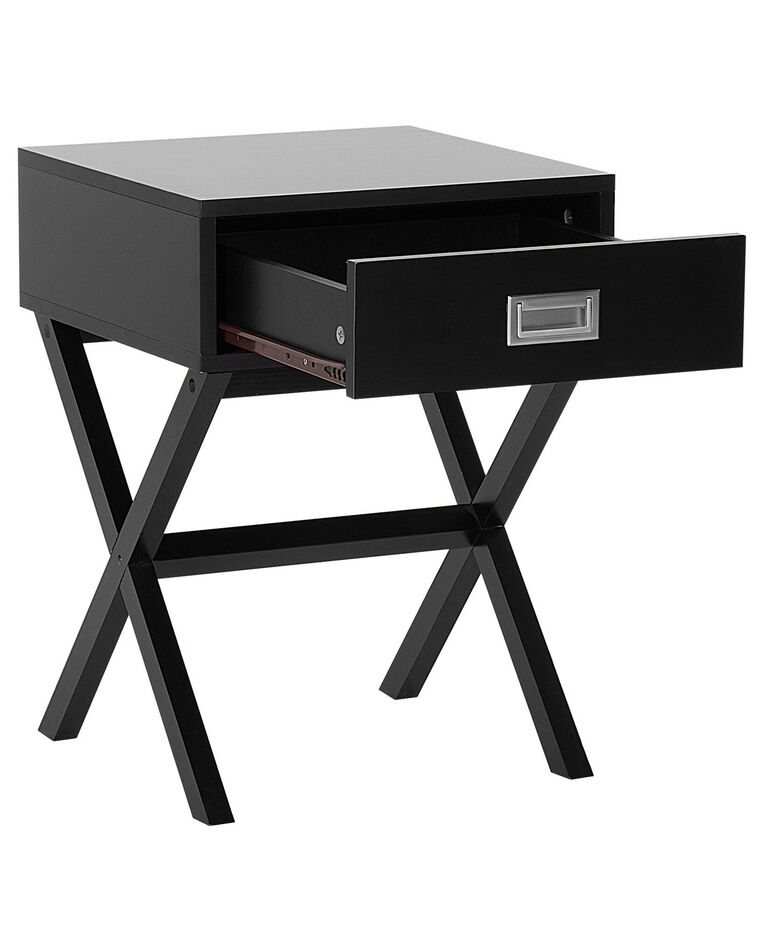 Tavolino Helge Vestergaard-Jensen Del 1960 Con Cassetto E Piano In Formica Nera