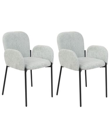 Set of 2 Fabric Dining Chairs Mint Green ALBEE
