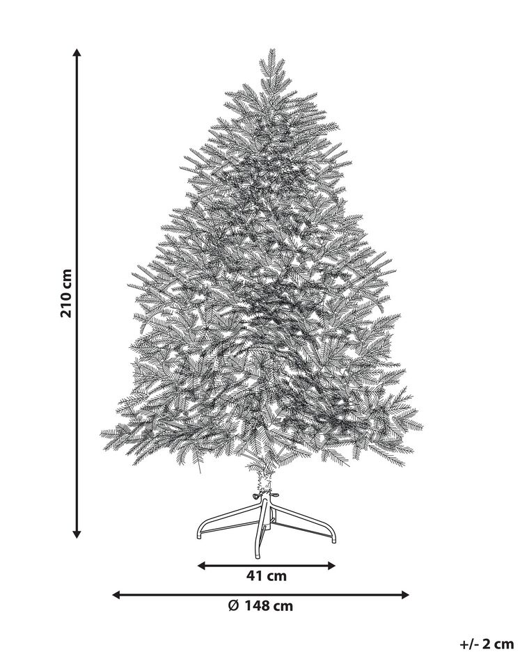 Snowy Christmas Tree 210 cm White BRISCO Beliani.co.uk