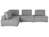 Canapé d'angle modulable 4 places en tissu gris TIBRO_825605