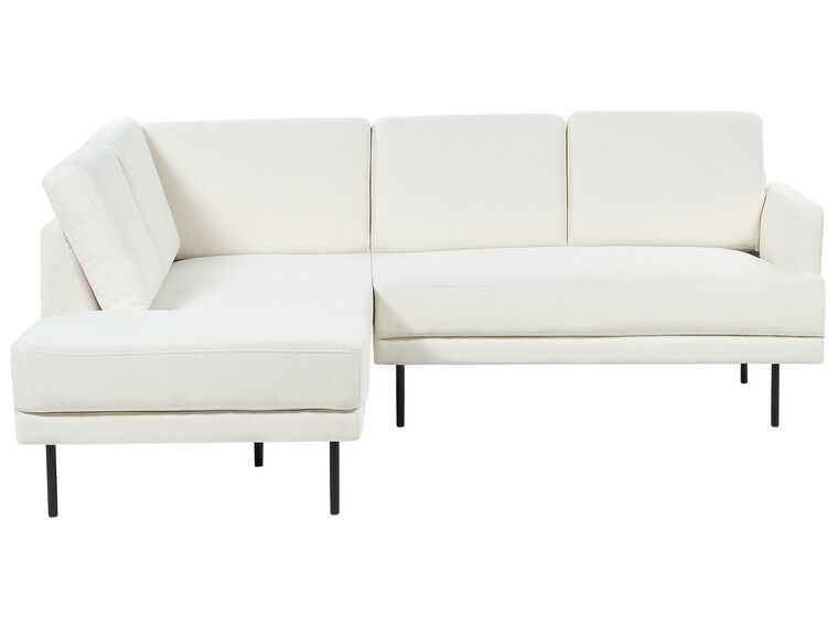Canapé d'angle 4 places côté droit en tissu blanc BREDA_885952