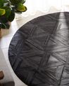 Teppich Kuhfell schwarz ⌀ 140 cm geometrisches Muster Kurzflor KASAR_787082