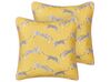 Conjunto de 2 cojines de algodón amarillo motivo guepardos 45 x 45 cm ARALES_893105