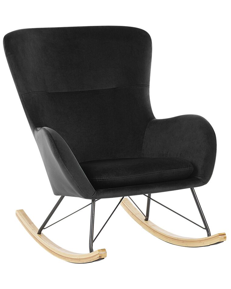 Velvet Rocking Chair Black ELLAN_822923