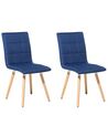 Set of 2 Fabric Dining Chairs Blue BROOKLYN_696402