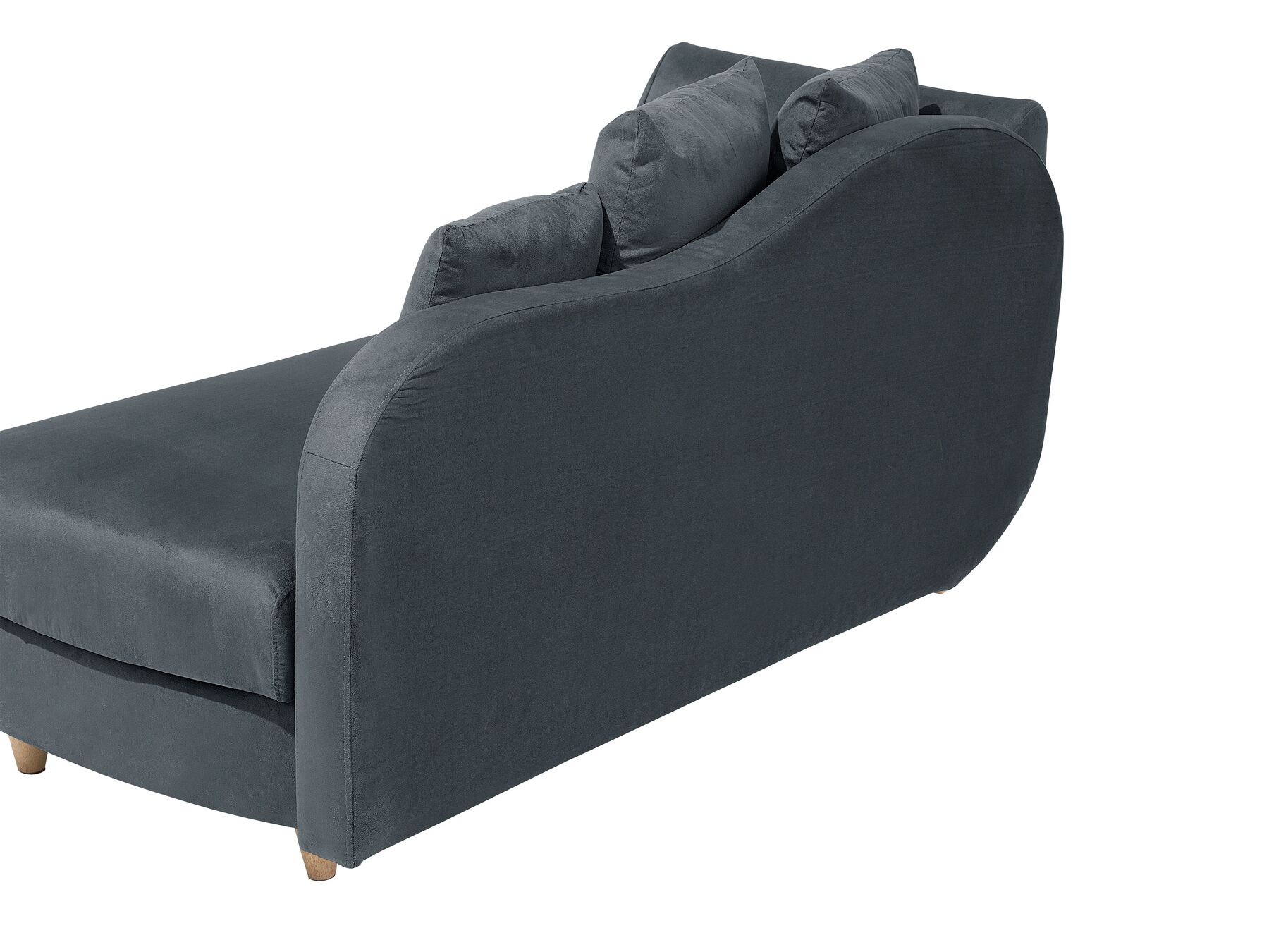 Left Hand Fabric Chaise Lounge with Storage Dark Grey MERI Beliani.co.uk