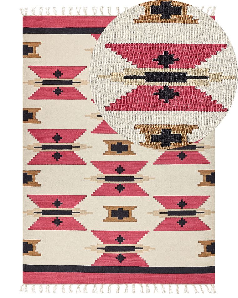 Cotton Kilim Area Rug 200 x 300 cm Multicolour GARNI Beliani.co.uk