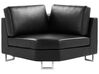 Canapé angle à gauche en cuir noir 6 places avec LED STOCKOLM_756074